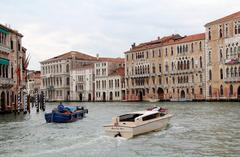 Traffic on the Grand Canal in Venice near Ca' Foscari