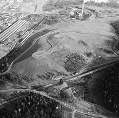 Aerial view of Högdalstoppen and Högdalstippen along Fagersjövägen