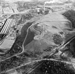 Aerial view of Högdalstoppen and Högdalstippen with Fagersjövägen road