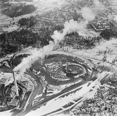 Aerial view of Högdalstoppen and Högdalstippen in Stockholm