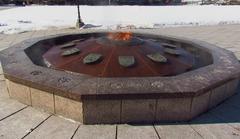 Centennial Flame in front of the Centre Block of the Parliament of Canada