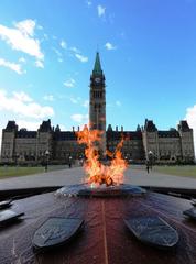 Ottawa Parliament Hill left side view and Peace Tower