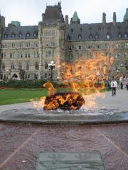 Centennial Flame in front of the Peace Tower and Centre Block