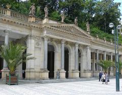 Karlovy Vary colonnade with fountains of medicinal water