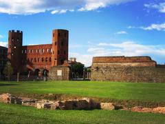 Ancient Roman Porte Palatine in Torino, Italy