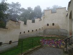 Gothic wall at Petřín Hill in Malá Strana, Prague