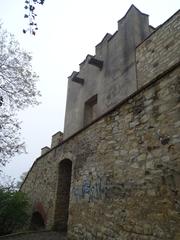 View of the gothic Hunger Wall on Petřín Hill in Malá Strana, Prague, Czechia