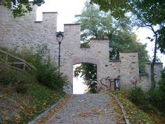 Petřín Hill in Prague with the wall of Malá Strana