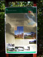 Petřín structures information board in Petřín Park, Prague