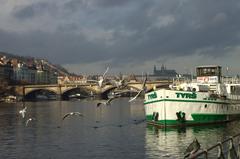 Tyrš ship at Rašínovo nábřeží embankment, Prague