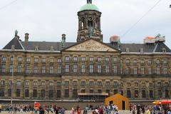 Scenic view of Amsterdam canal with historic buildings and boats