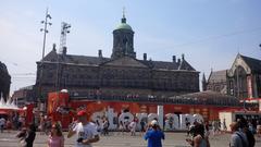 Beach volleyball match at Dam Square during 2015 Beach Volleyball World Championships