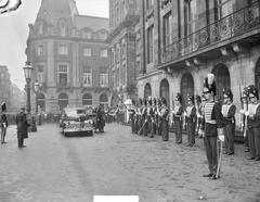 Queen Juliana arriving at the Royal Palace on Dam Square