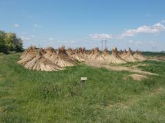 Haystacks in Dinnyés quarter, Fejér County, Hungary