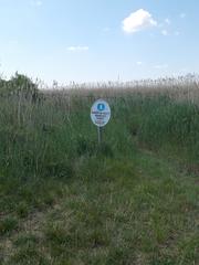 Strictly protected nature reserve sign at Dinnyési-Fertő wetland area