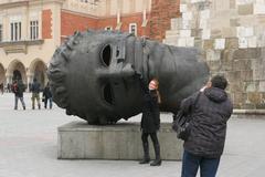 historic buildings and Wawel Castle in Krakow during February 2012