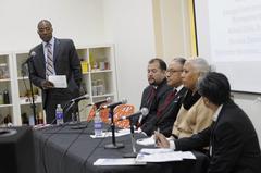 Dr. Anthony Junior moderates a panel discussion at the World Diversity Leadership Summit 2011 in New York City