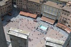 Piazza del Campo in Siena, Italy with Torre del Mangia