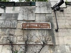 Sign of Notre-Dame Bridge in Paris