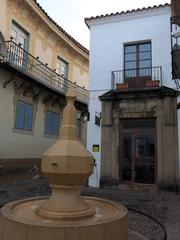 Poble Espanyol square in Barcelona featuring the Tarifa fountain and the Cordova house