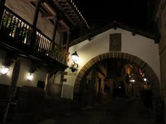 Poble Espanyol street view with Arco de Maya and Casa de los Ramos