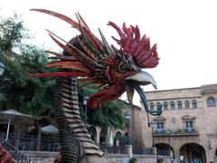 Basilisc de Mataró statue at Plaça Major in Poble Espanyol, Barcelona