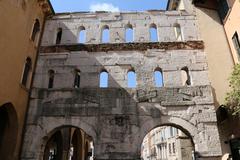 Panoramic view of Verona, Italy with the river Adige and historic buildings