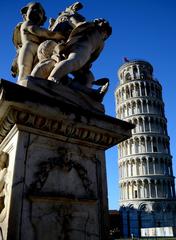 Putti fountain and Leaning Tower, Pisa