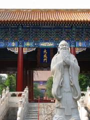 statue of Confucius outside Beijing's Temple of Confucius