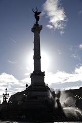 Place des Quinconces in Bordeaux at sunset