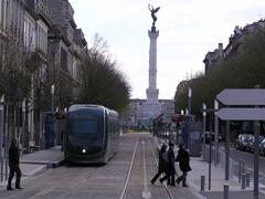 Bordeaux tramway and Girondins monument