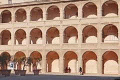 Interior courtyard galleries of La Vieille Charité in Marseille