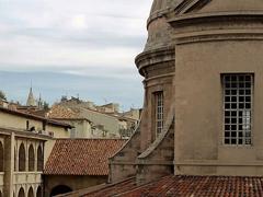 La Vieille Charité with distant views of Notre-Dame-des-Accoules and Notre-Dame de la Garde in Marseille