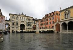 Piazza dei Signori in Verona with Dante Alighieri monument