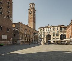 Piazza dei Signori in Verona with Palazzo Domus Nova and Palazzo del Comune