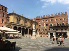 Piazza dei Signori in Vicenza, Italy, with historic buildings and bell tower