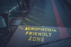 Charlestown Bridge in Boston with Acrophobia Friendly Zone sign