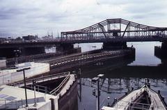 Charles River Dam locks in Boston, 1981