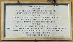 Inscription on Piazza dell'Anfiteatro, Lucca