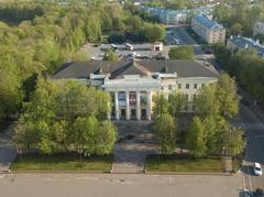 Aerial view of the Nobility Assembly building in Veliky Novgorod, Russia