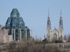 National Gallery of Canada and Ottawa Cathedral seen from Canadian Museum of Civilization