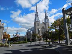 Basilique-cathédrale Notre-Dame in Ottawa viewed from the National Gallery of Canada