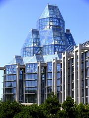 National Gallery of Canada building with blue crystal tower in Ottawa