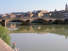 Reflections on the Arno River in Florence, Italy