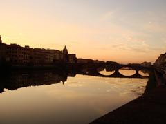 Sunset along Arno River in Florence