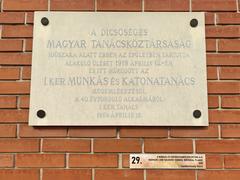 Budapest Memento Park workers and soldiers council memorial plaque