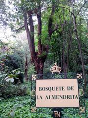 Jardines de Sabatini sign in Madrid, Spain, 2015