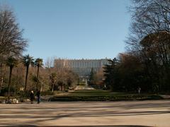 Campo del Moro gardens with the Royal Palace of Madrid in the background