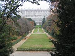 Campo del Moro gardens with the Royal Palace of Madrid in the background