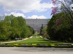 Campo del Moro gardens with Royal Palace of Madrid in background